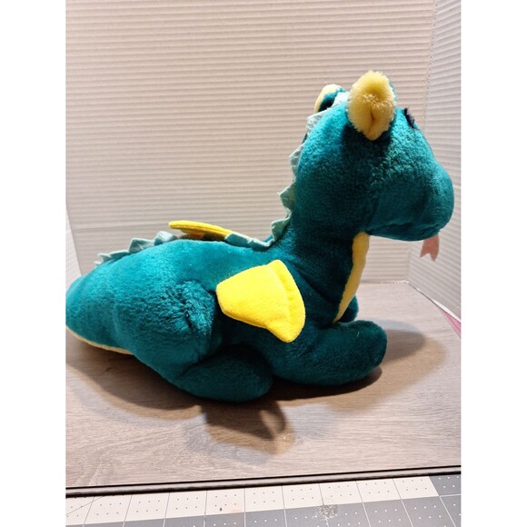Vintage Dakin Fun Farm 1987 Dragon Plush Stuffed animal toy Turquoise Yellow - Picture 4 of 12